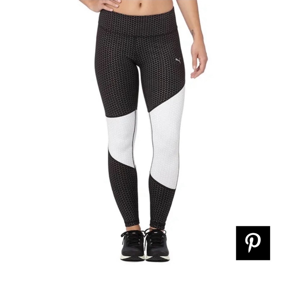 Puma Clash Long Tights Black and White Sz S Leggings